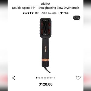 Amika Double Agent 2 in 1 Straightening Blow Dryer Brush
